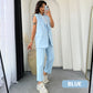💖Women’s Stylish Sleeveless Blazer & High-Waisted Pants Set