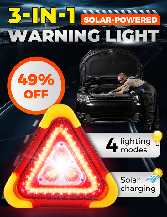 🚗Wielka oferta specjalna – 49% zniżki🆘Trójkątna lampka awaryjna 3 w 1 do użycia na poboczu drogi✨