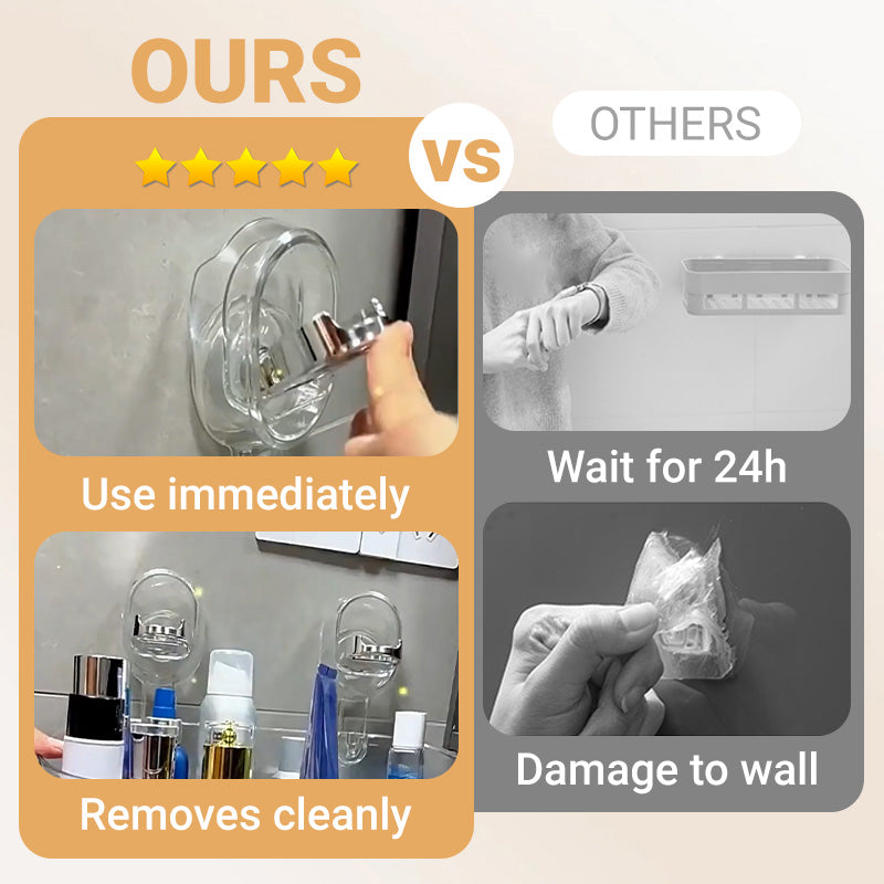 Stojak do przechowywania z przyssawkami i otworem odpływowym