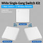 Wireless radio light switch set without wiring with self-adhesive wall switch and receiver