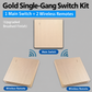 Wireless radio light switch set without wiring with self-adhesive wall switch and receiver