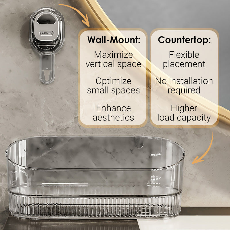 Stojak do przechowywania z przyssawkami i otworem odpływowym