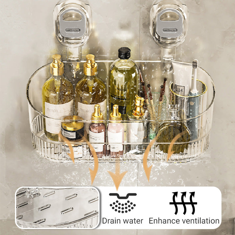 Stojak do przechowywania z przyssawkami i otworem odpływowym