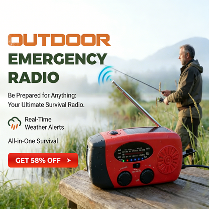 🎉 50% OFF NOW! 📻 Portable Solar & Hand Crank Emergency Radio – LED Light & NOAA ✨