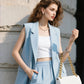 💖Women’s Stylish Sleeveless Blazer & High-Waisted Pants Set