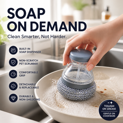 🥳HOT SALE🥳💞10K+ SOLD!  Built-in soap, non-scratch & ergonomic. Clean pots easily – grab yours! ✅