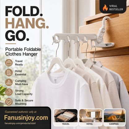 🥼Hang clothes anywhere you want！Portable Foldable Clothes Hanger
