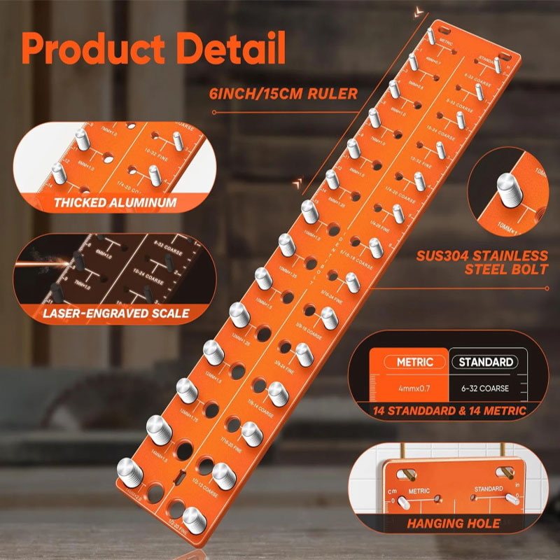 Narzędzie do sprawdzania gwintów nakrętek i śrub