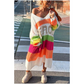 Now enjoy 50% discount🔥Color Block V-Neck Letter Print Sweater Dress