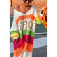 Now enjoy 50% discount🔥Color Block V-Neck Letter Print Sweater Dress