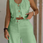 🌿Women's Trendy Sleeveless Top & Wide-Leg Pants Two-Piece Set✨