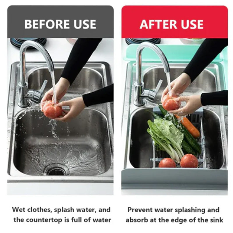 Silikonowa osłona przeciwbryzgowa do zlewu z pełną przyssawką