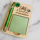 Funny Wooden Sticky Note Holder with Pen