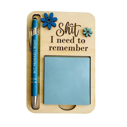 Funny Wooden Sticky Note Holder with Pen