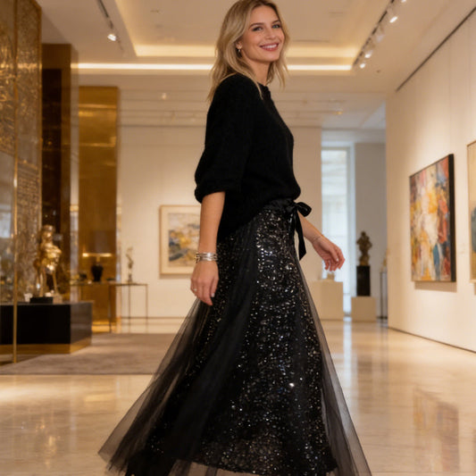 Women's Sparkle Top & Tulle Skirt Set