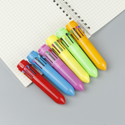 10-in-1 Retractable Multicolor Ballpoint Pen