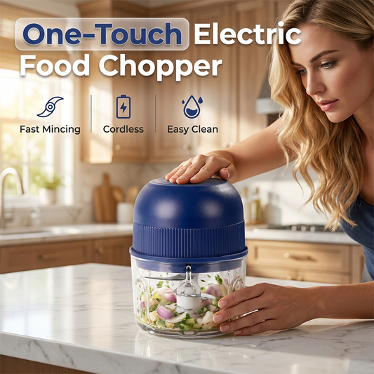 Mini Electric Garlic Chopper Press with Container
