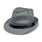 Summer Straw Fedora Sun Hat with Stylish Buckle Band
