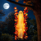 Hanging Halloween Ghost on Swing with Remote LED and Maple Leaves