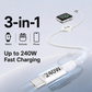 Charge Multi-Devices Instantly! No-Clutter 240W Braided Cable