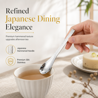 🍰Stainless Steel Hammered Dessert Spoon