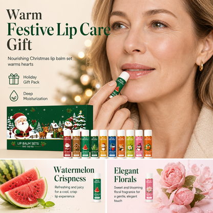 🎁 LIMITED-TIME 50% OFF! 🎄 Christmas Moisturizing Lip Balm Set – Hydrating, Long-Lasting, Gift-Ready 💋
