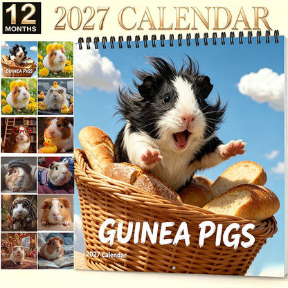 🗓️🔥2027 Funny Adorable Guinea Pig Wall Calendar