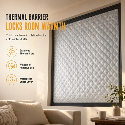 ❄️ LIMITED-TIME 50% OFF! 🔥 Graphene Thermal Insulated Window Curtain – Windproof, Warm-Keeping, Rollable 🏠