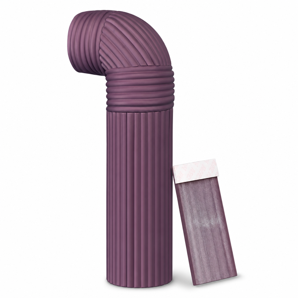 Purple ribbed pipe wrap roll