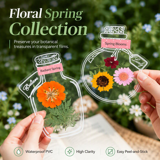 DIY Transparent Dried Flower Bookmark Set