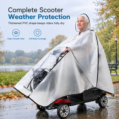 🌧️ Mobility Scooter Rain Cover – Full-Coverage Waterproof PVC Canopy