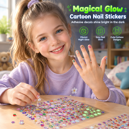 🎃Halloween Deal 50% OFF!✨Glow-in-the-Dark Nail Stickers for Kids – Peel, Stick & Glow