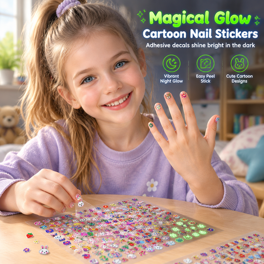 🎃Halloween Deal 50% OFF!✨Glow-in-the-Dark Nail Stickers for Kids – Peel, Stick & Glow