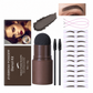 Eyebrow Stamp and Headband Stencil Set with Hairline Powder and Brushes